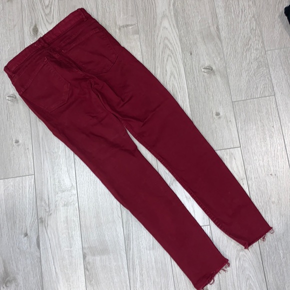 Zara Deep Red Jeans Size 4 - Picture 5 of 6
